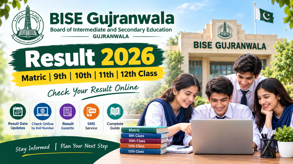 BISE Gujranwala Result 2026 for 9th, 10th, 11th and 12th Class