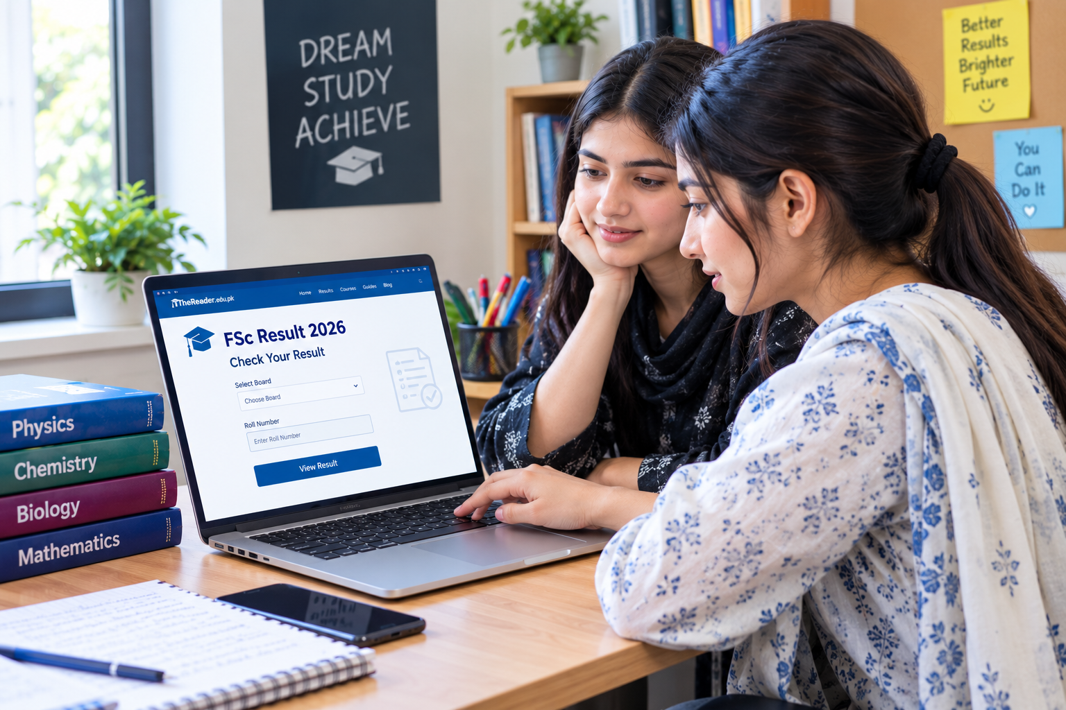 Pakistani students checking FSc Result 2026 online by roll number