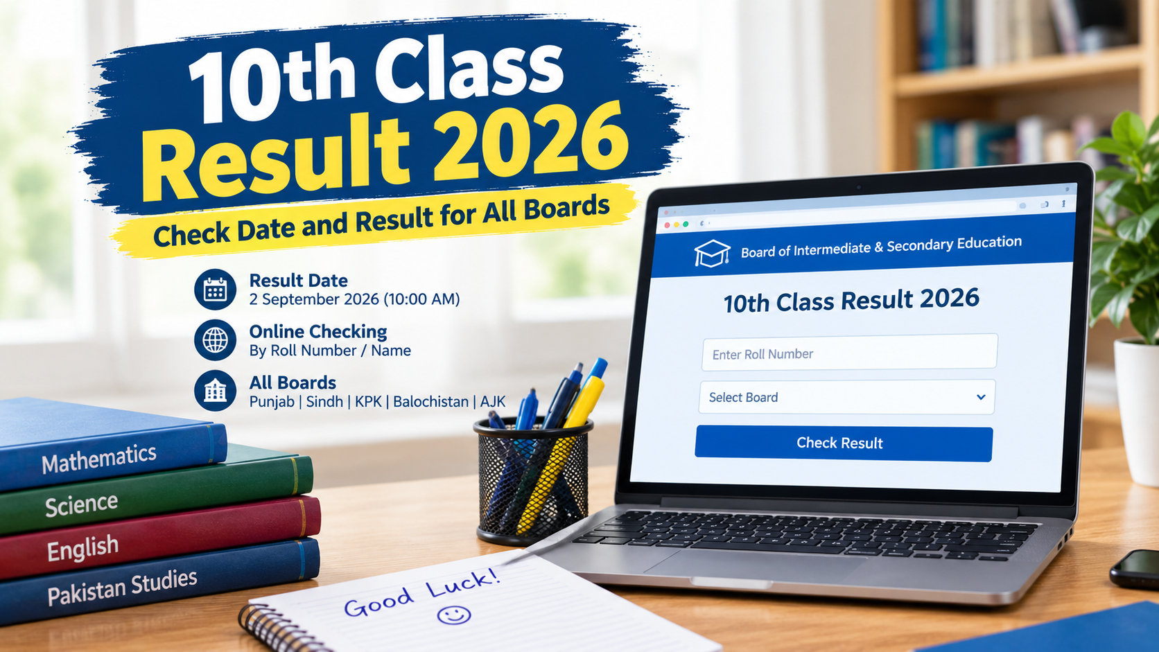 How to check 10th Class Result 2026 by roll number SMS and result gazette