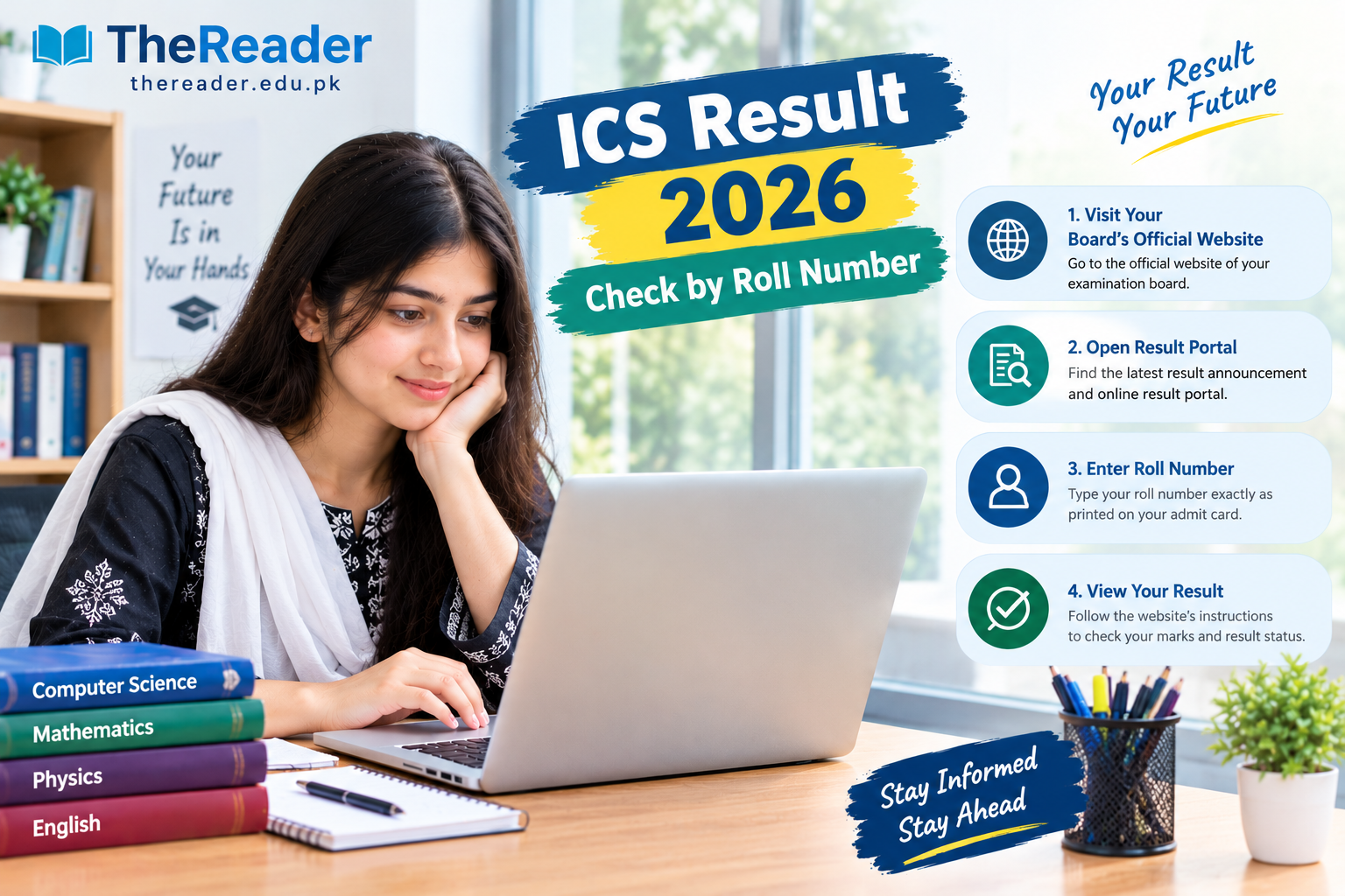 ICS Result 2026 – Check Part 1 & 2 Online | The Reader Copy ICS Result 2026 – Check ICS Intermediate Result Online by Roll Number