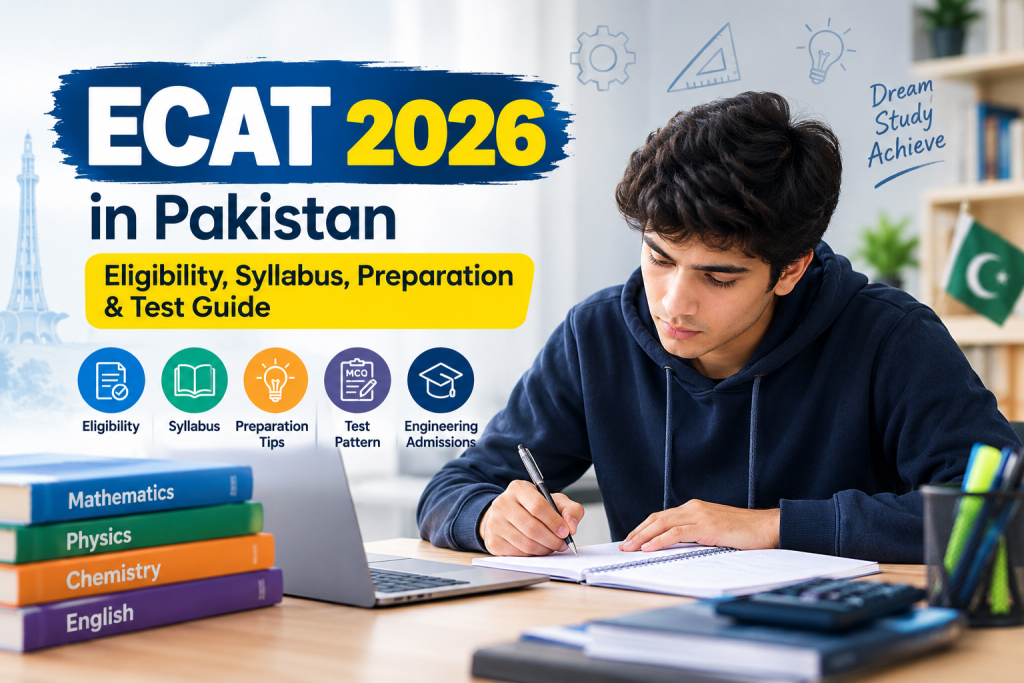 Students preparing for ECAT 2026 engineering entrance test