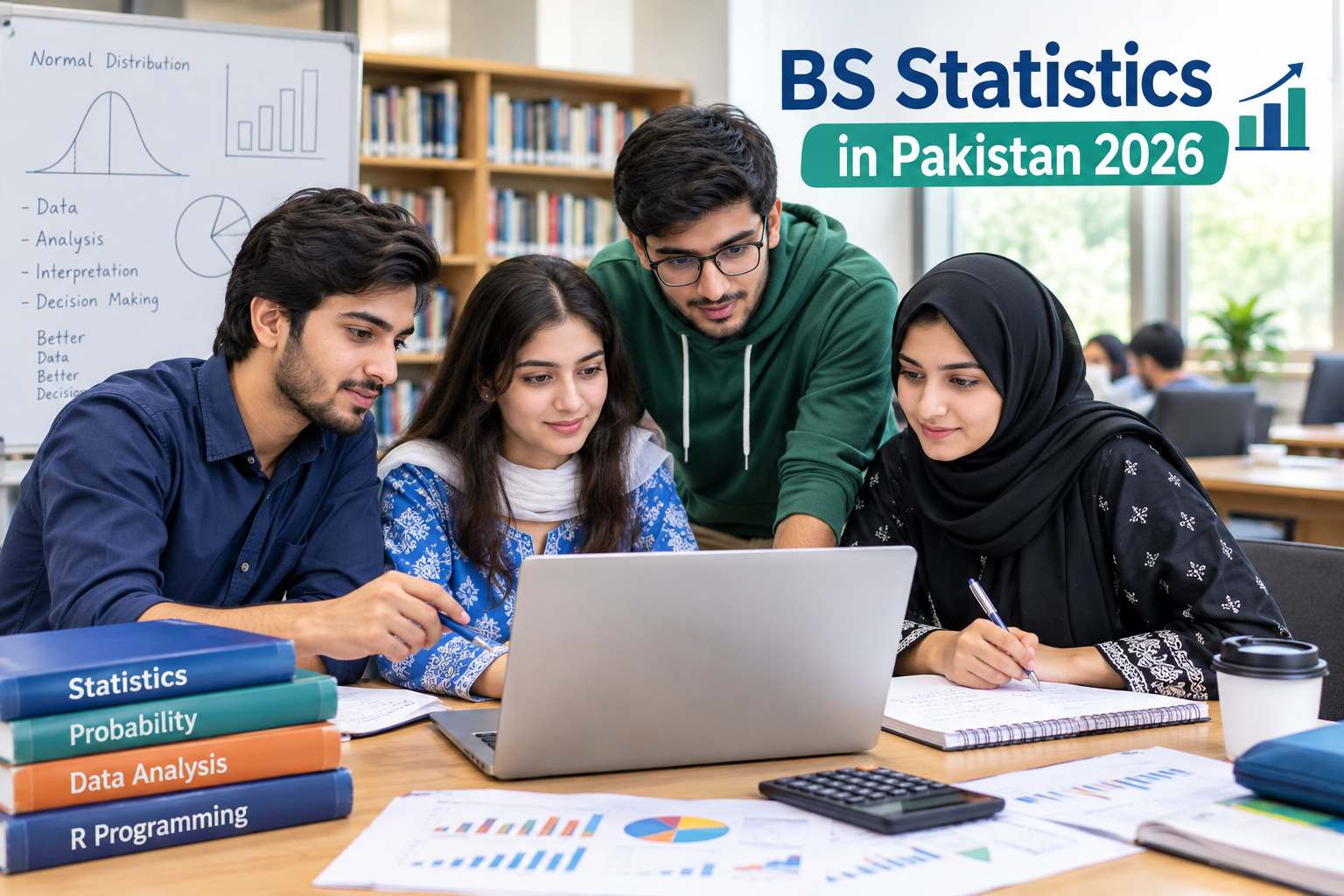 BS Statistics in Pakistan 2026 – Scope, Subjects & Fees BS Statistics in Pakistan 2026 – Students Learning Data Analysis and Statistics