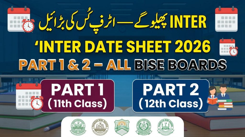 Inter Date Sheet 2026 for 11th and 12th class students across Pakistan