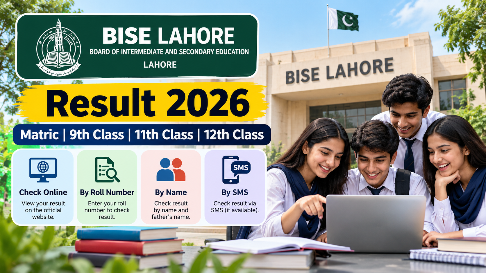 BISE Lahore Result 2026 – Matric, 9th, 11th & 12th Class BISE Lahore Result 2026 for Matric, 9th, 11th and 12th Class