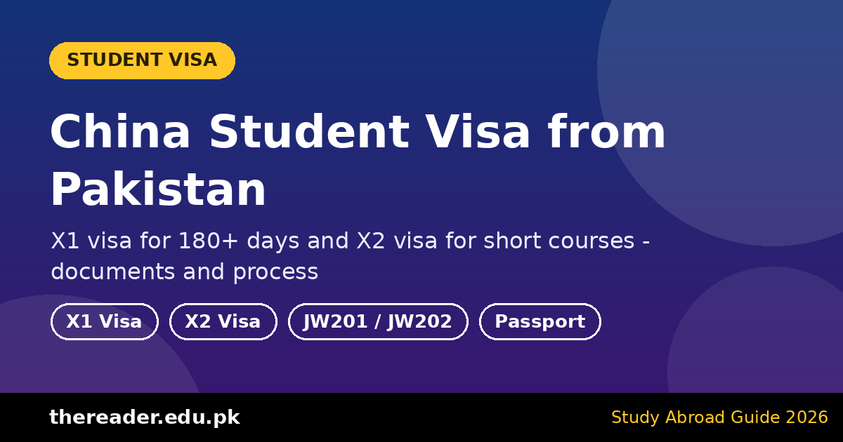 China X1 student visa process for Pakistani students
